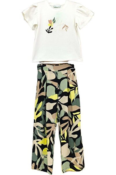 wakawakakidsstore Σετ παντελονιού για κορίτσια με μοτίβο και λεπτομέρεια κειμ...