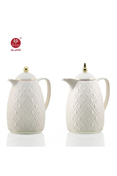 Rose RS-1717- Tea and coffee thermos set consisting of 2 rose thermoses, one half liter coffee and one half liter tea