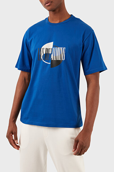 LES BENJAMINS Βαμβακερό μπλουζάκι με χαλαρή εφαρμογή με λαιμόκοψη ανδρικό μπλουζάκι LB24SSKISMUTS