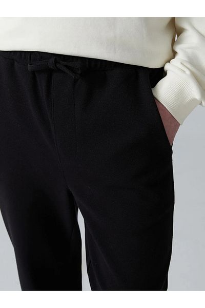 LC Waikiki LCW Teen Μαύρο Ελαστική Μέση Νεανική Φούτερ Jogger