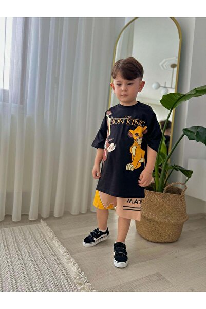 MİNİKO KİDS Boy's Lion King Model Shorts Cotton Suit