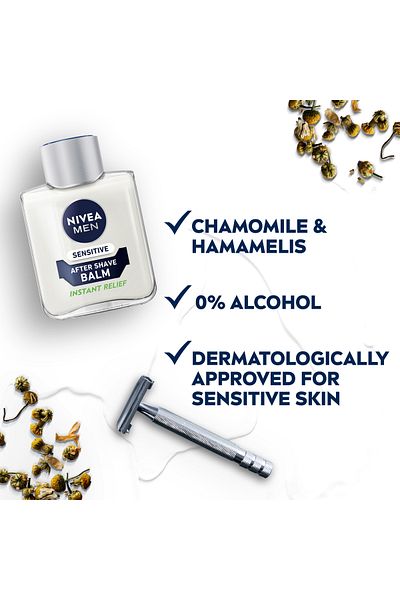 NIVEA NIVEA MEN Sensitive After Shave Balm, Chamomile & Hamamelis, 100ml