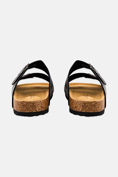 Algspar Men Buckle Slip On Cork Sandals, Grey