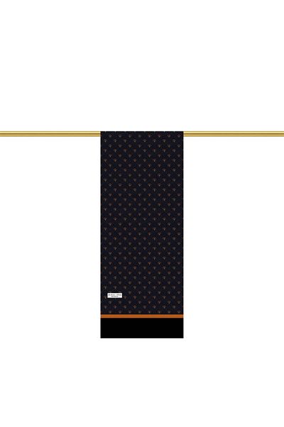 Bursa İpek Orange Patterned Men's Silk Kaşkol