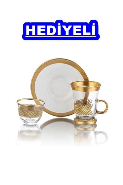 DECOSTYLE Dante Porcelain 18 Piece Tea and Mirra Set with Teaspoon Gift