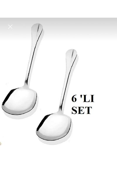 Pembelia Life 6 Pieces Stainless Steel Serving Presentation Spoon 21 cm Metal Spoon