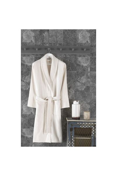 Class Home Collection Bamboo Bathrobe 100%, Size XL, Bamboo Ecru