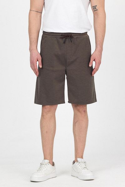 DAMGA JEANS Ανδρικό ελαστικό μέσης Loose Leg Basic καφέ φαρδύ σορτς
