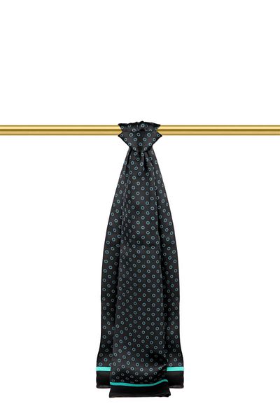 Bursa İpek Green Patterned Men's Silk Kaşkol