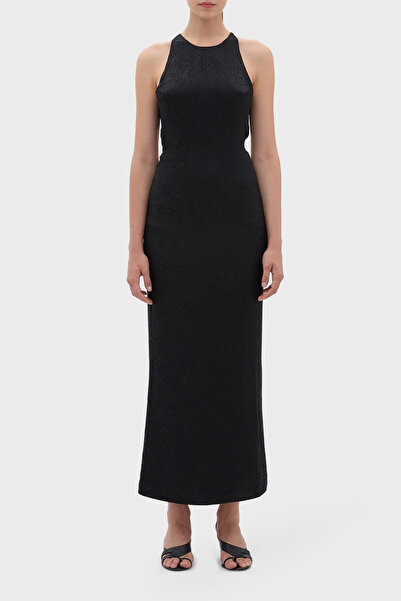 LES BENJAMINS Sırt Dekolteli Jakarlı Maxi Elbise ELBİSE LB23FWFRWFUDR