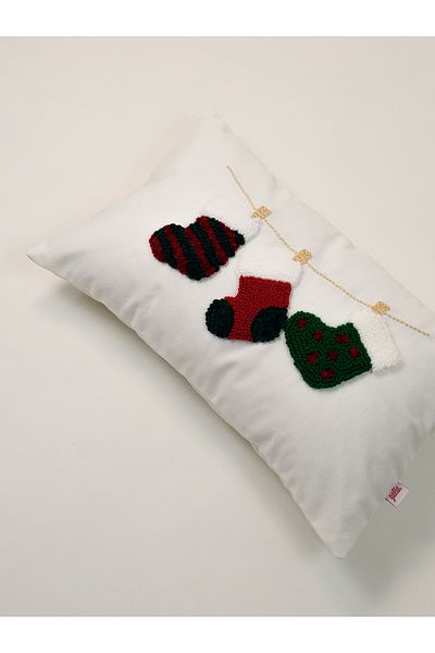 Galia Tasarım Christmas Stockings Punch Throw Pillow Pillowcase