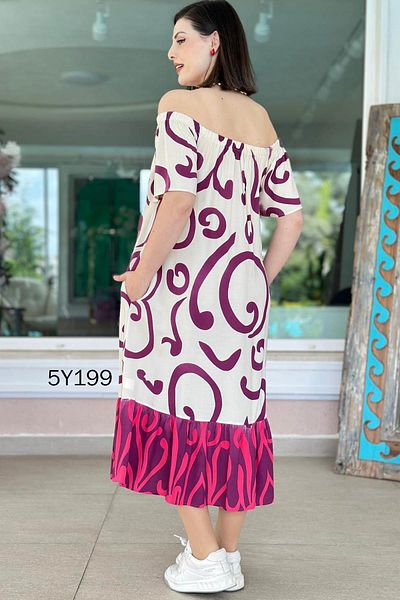 İnce Topuk Madonna Collar Viscose Dress 5Y199