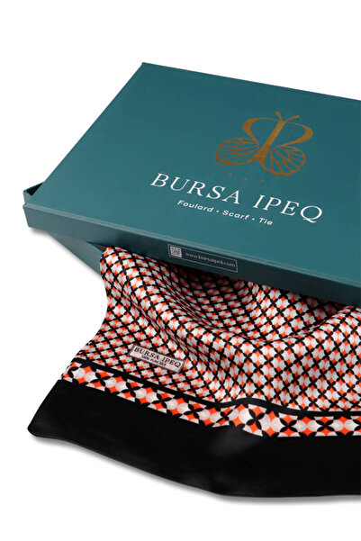 Bursa İpek Шарф з оранжевим візерунком для чоловіків
