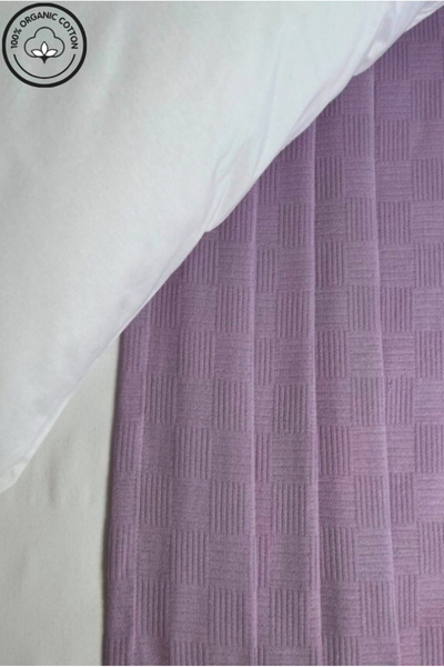 VESSİNOHOME Pique Single - 100% Cotton, Small Checkerboard Patterned Bedspread, Hotel Type, Luxury