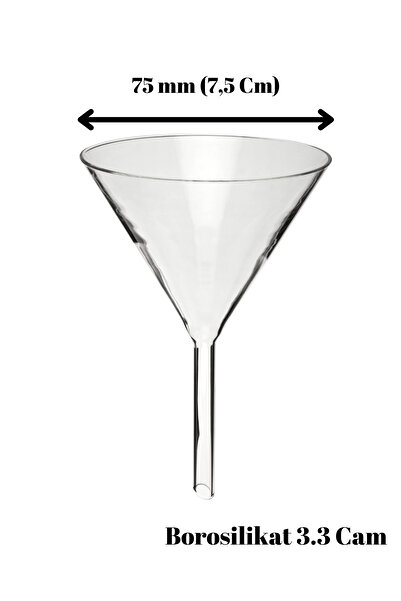 Mr. Crowley Cam Huni Kısa Form Çap 75mm (7,5 cm) Isıya Dayanıklı Laboratuvara Uygun