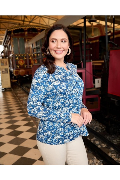 wearon tekstil Women Viscos Fabric Mother Large Size Shirt Combed