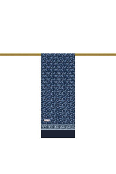 Bursa İpek Navy Blue Patterned Men's Silk Cashew