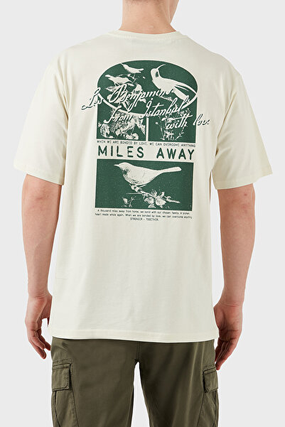 LES BENJAMINS Ανδρικό μπλουζάκι με στάμπα, χαλαρή εφαρμογή, βαμβακερό λαιμόκοψη T SHIRT LB25SSUNLMUTS