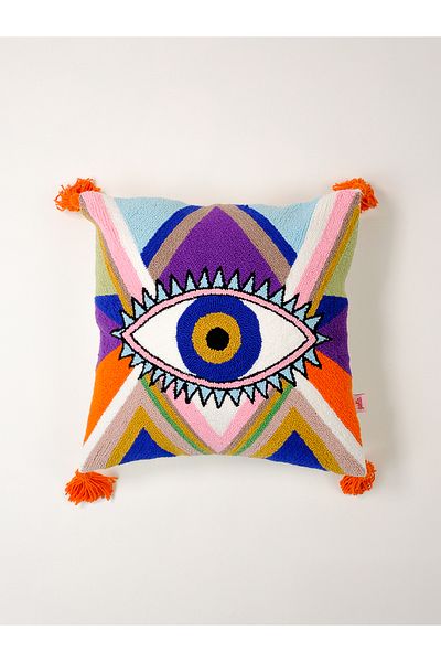 Galia Tasarım Husă de pernă cu design special colorat pentru ochi / violet-portocaliu