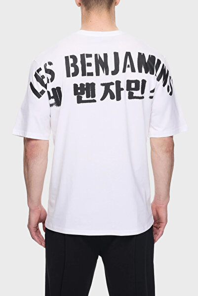 LES BENJAMINS Back Detailed 100% Cotton Oversize Crew Neck t Shirt Men t Shirt Lb25Ssunlmuot