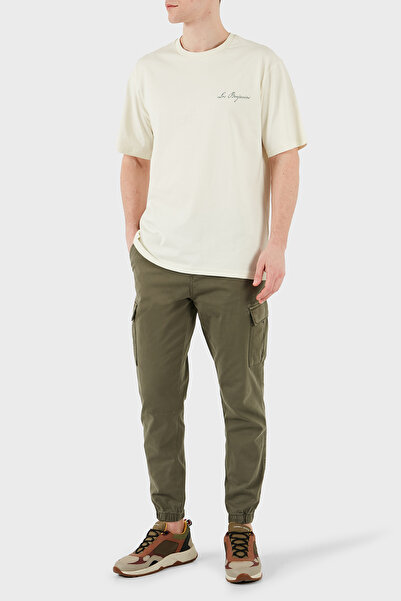 LES BENJAMINS Ανδρικό μπλουζάκι με στάμπα, χαλαρή εφαρμογή, βαμβακερό λαιμόκοψη T SHIRT LB25SSUNLMUTS