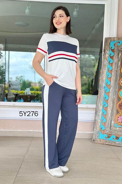 İnce Topuk Striped Modal Fabric Suit 5Y276