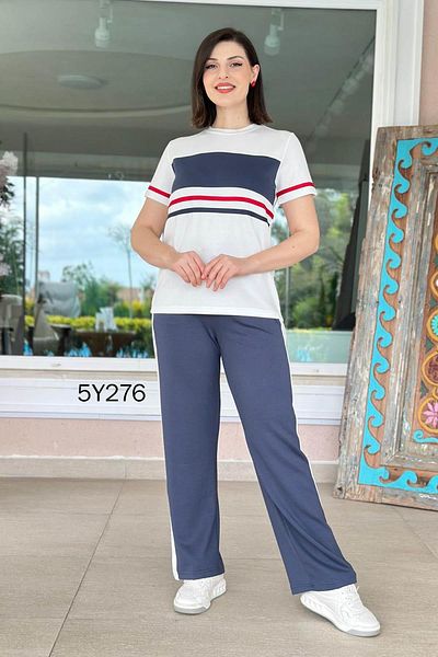 İnce Topuk Striped Modal Fabric Suit 5Y276