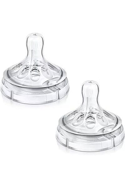 Hepta Collection Avent Natural Baby Bottle Nipple, Size 2, 1m+ 2 Pack