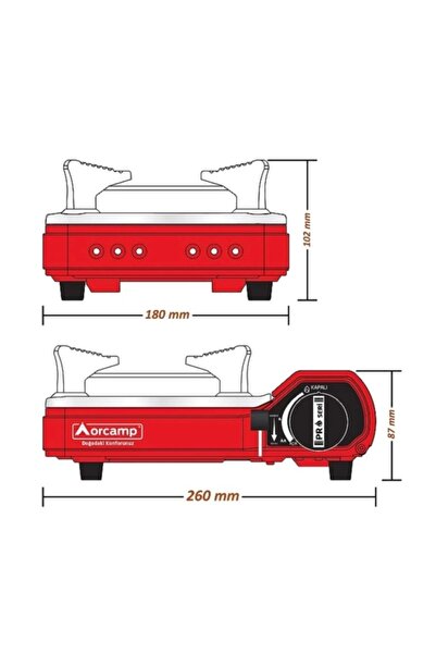 Orcamp Mini Portatif Kamp Ocağı - Çantalı - Gaz Stop Emniyetli - 8 Adet 227 gr Kartuş