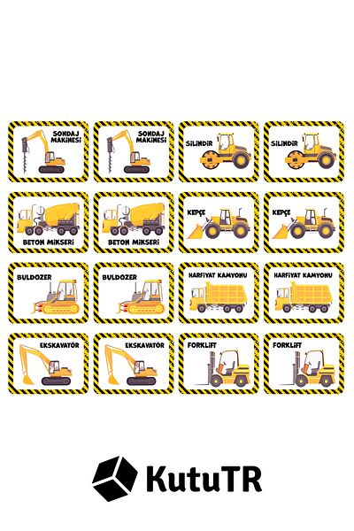 kutuTR Wooden Intelligence Card Matching Game 16 Pieces Business Machines