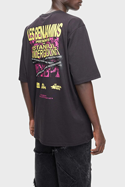 LES BENJAMINS Cotton Oversize Fit Crew Neck t Shirt Men t Shirt Lb24Fweapmuts