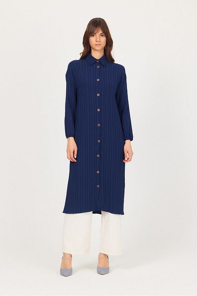 Rays Laci Buttoned Sleeve Elastic Long Tunic 4507A