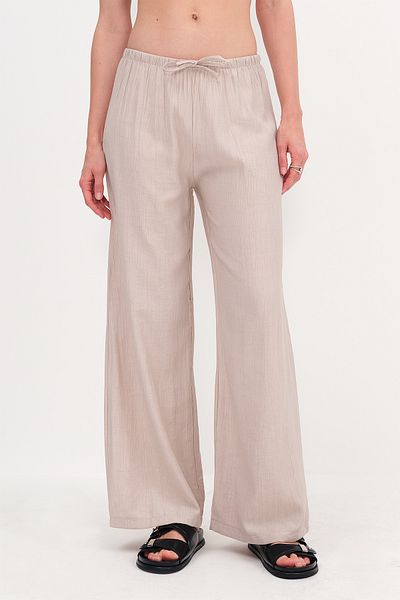 Addax Wide Leg Trousers with Tied Waistband Pn10450