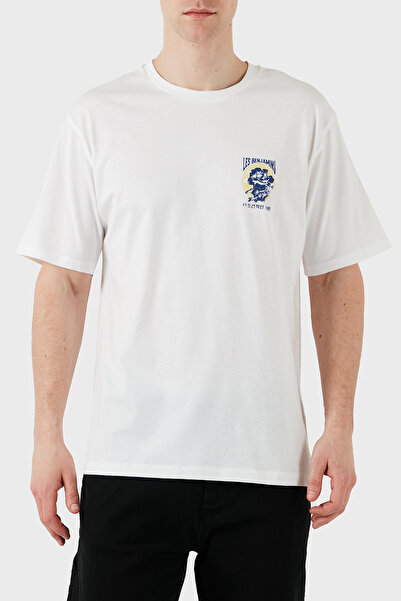 LES BENJAMINS Ανδρικό μπλουζάκι με στάμπα, χαλαρή εφαρμογή, βαμβακερό λαιμόκοψη T SHIRT LB25SSUNLMUTS