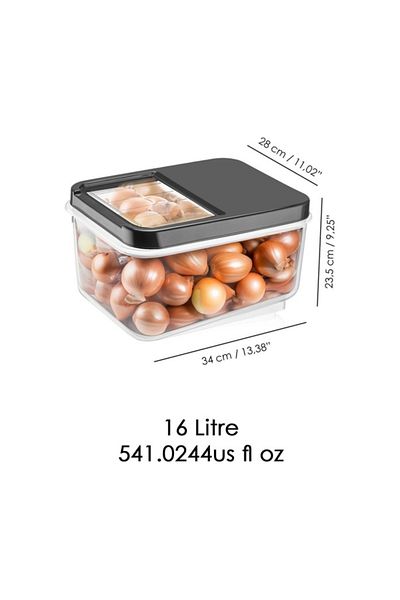 SAVLAR Sliding Lid Crisper Potato Onion Vegetable Storage Container Food Storage Container Anthracite 16 L