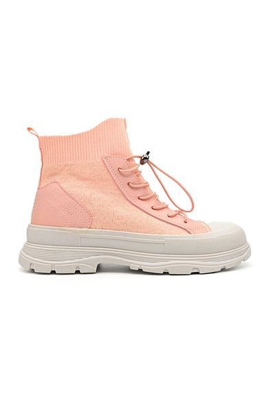 Tmall Women's High Top Sports Shoes, Textile Material, D1360, Pink