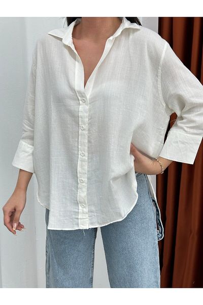 ZES COLLECTİONS Washable Cotton Linen Shirt