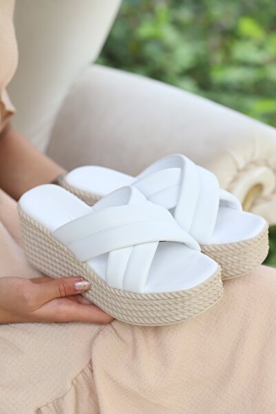 kajal ayakkabı FSN 010 Sandale cu talpă cu pană cu bretele încrucișate