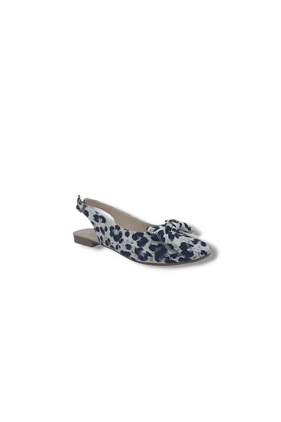 Zerhan 200 Pantofi de balerină cu fundă albă cu model leopard pentru femei