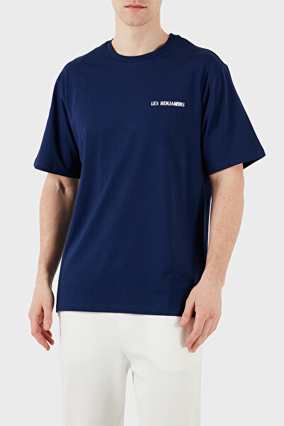 LES BENJAMINS Ανδρικό μπλουζάκι με στάμπα, χαλαρή εφαρμογή, βαμβακερό λαιμόκοψη T SHIRT LB25SSUNLMUTS
