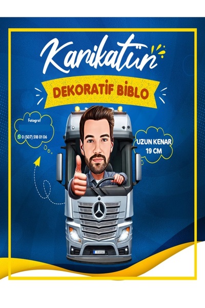 wonderlike Uzun Yol Şoförü Kamyon Tır Dorse Ahşap Masaüstü Biblo - Kaptanlara...