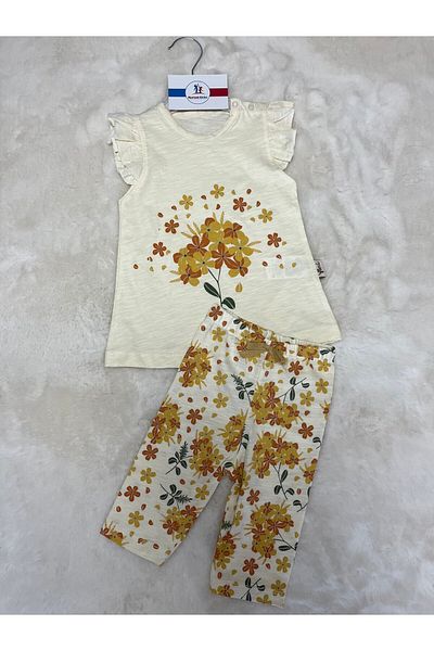 Flexi Floral Long Leggings Short Sleeve Suit