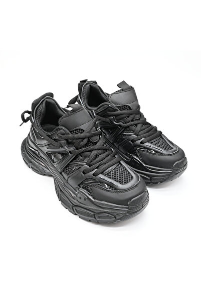 Tmall Pantofi sport pentru femei, cu inserții de plasă, D1343, negri