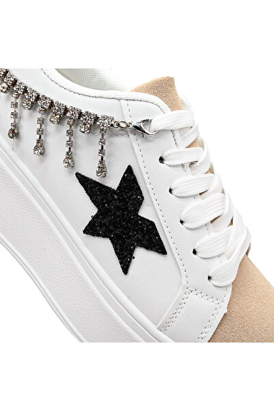 Tmall Women's Sports Shoes, Made of Eco-leather, With decorative chain, D1357, White with Red