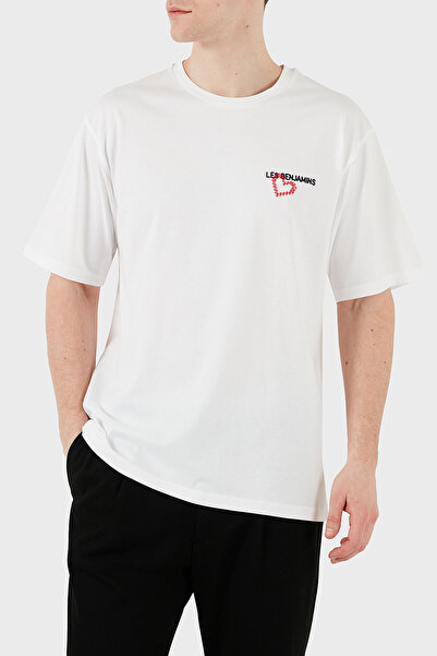 LES BENJAMINS Ανδρικό μπλουζάκι με στάμπα, χαλαρή εφαρμογή, βαμβακερό λαιμόκοψη T SHIRT LB25SSUNLMUTS