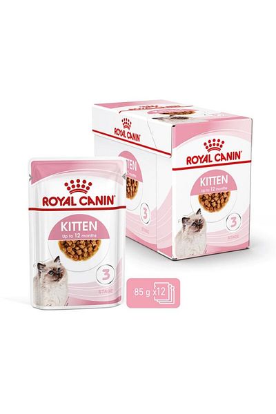 Royal Canin Royal Canin Feline Health Nutrition Kitten Gravy 12x 85gm, Cat Wet Food Pouches