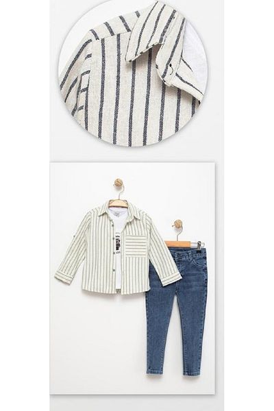 DFN Set de jachete cu pantaloni din denim