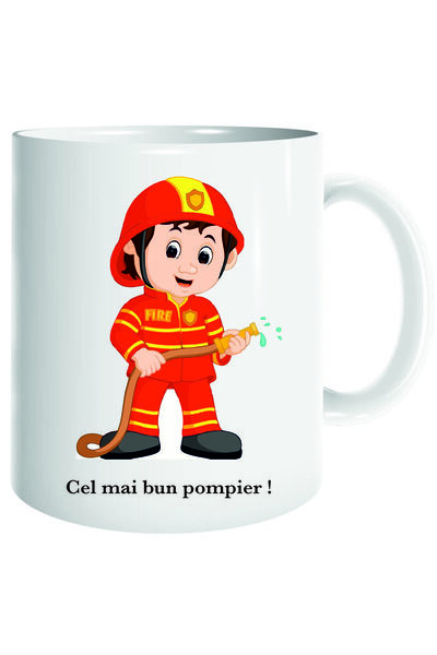 OEM Cană personalizată albă de pompier, INOVATIX®. 330 ml