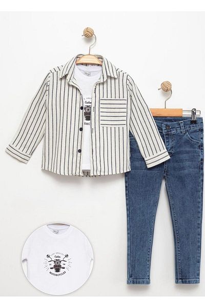 DFN Set de jachete cu pantaloni din denim
