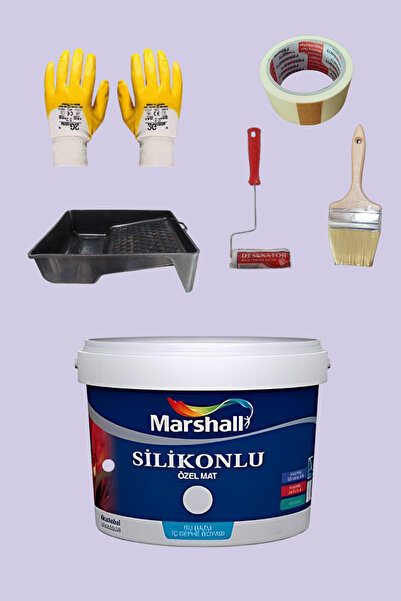 Marshall 5'li Set Silikonlu Özel Mat Duvar Boyası Lila 50 Çeşit Renk 2.5lt